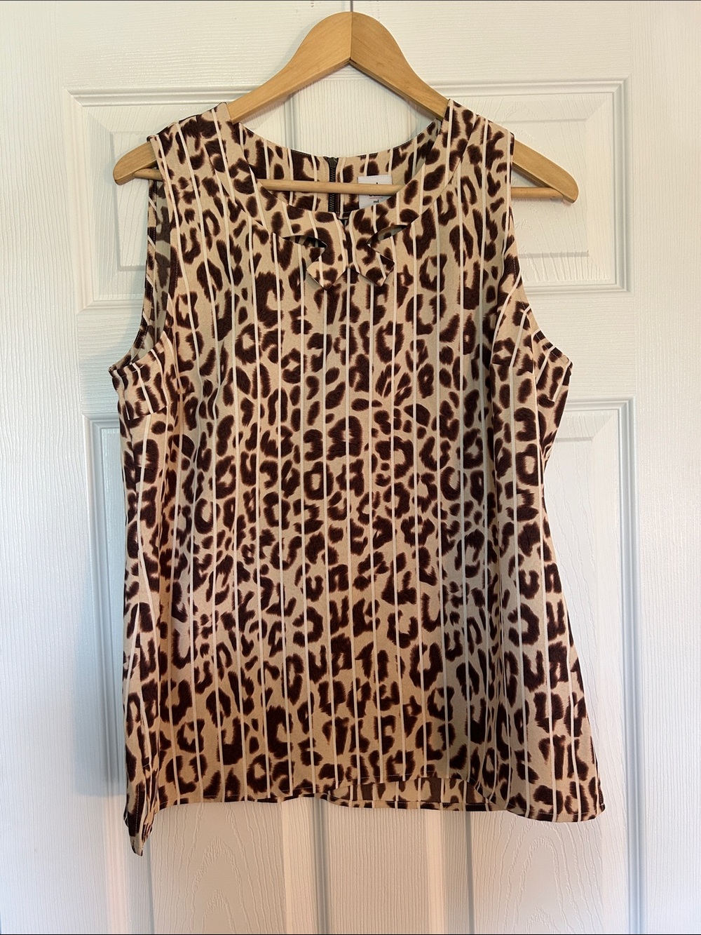 CAbi Leopard Print Sleeveless Camisole - Brown & Beige